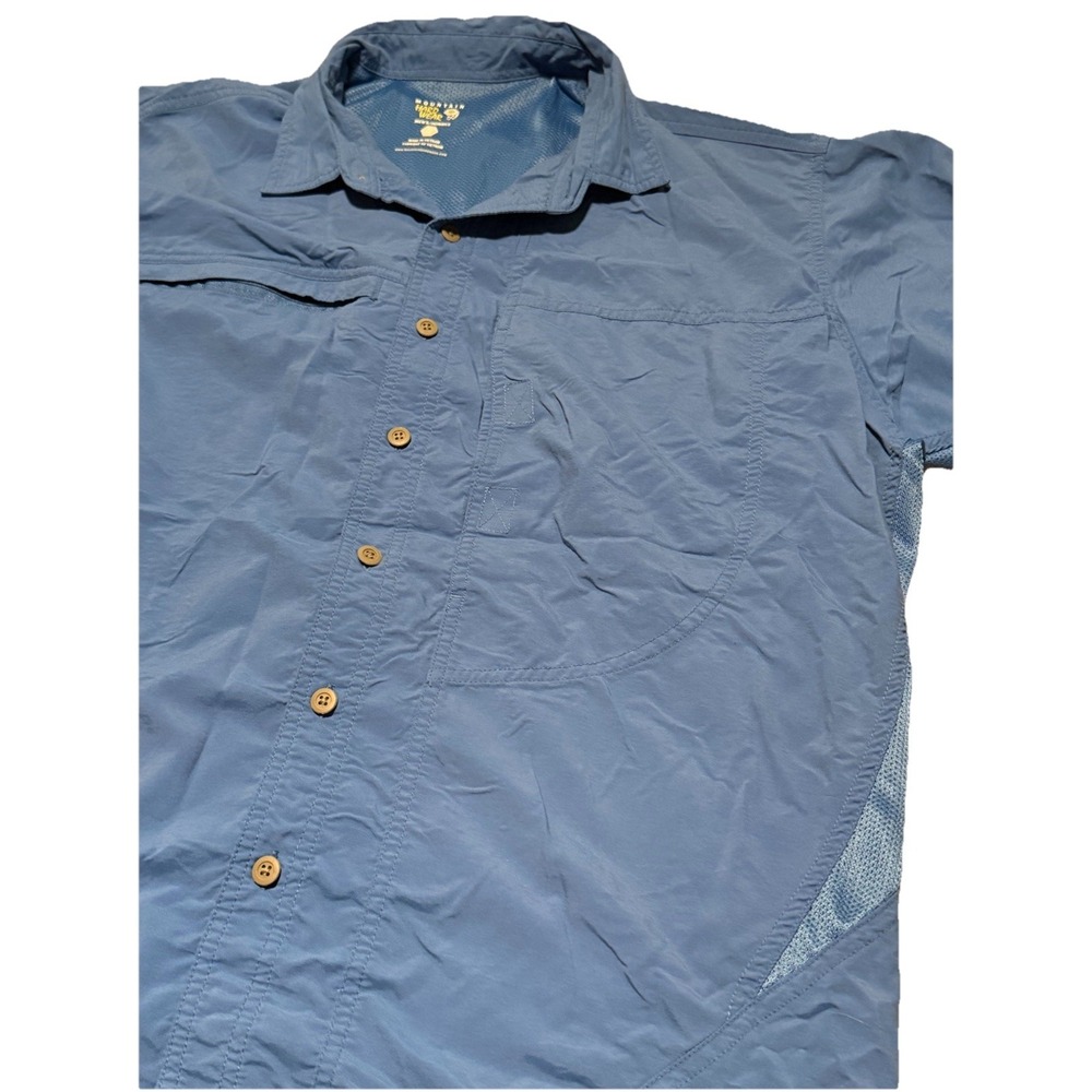 Mountain Hardware Shirt Mens XL Blue Vented Button Up Outdoors Hiking‎ Fish
